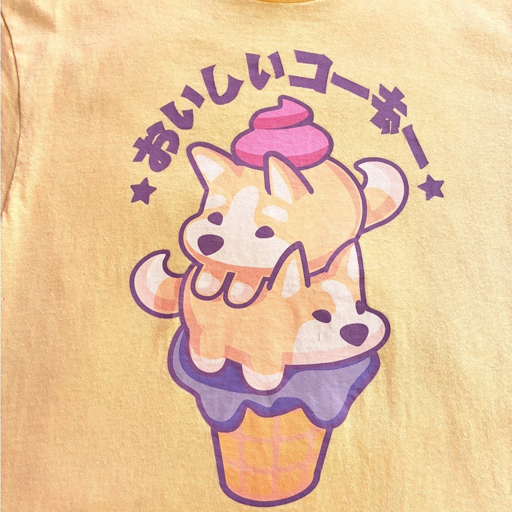 🌻3/$15🌻Corgi’s + Ice Cream Black Matter T-Shirt🌻3/$15 - Picture 2 of 5